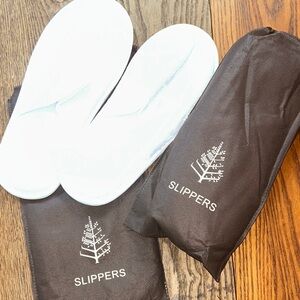 2 Pairs of Four Seasons Slippers in drawstring Carry Pouches